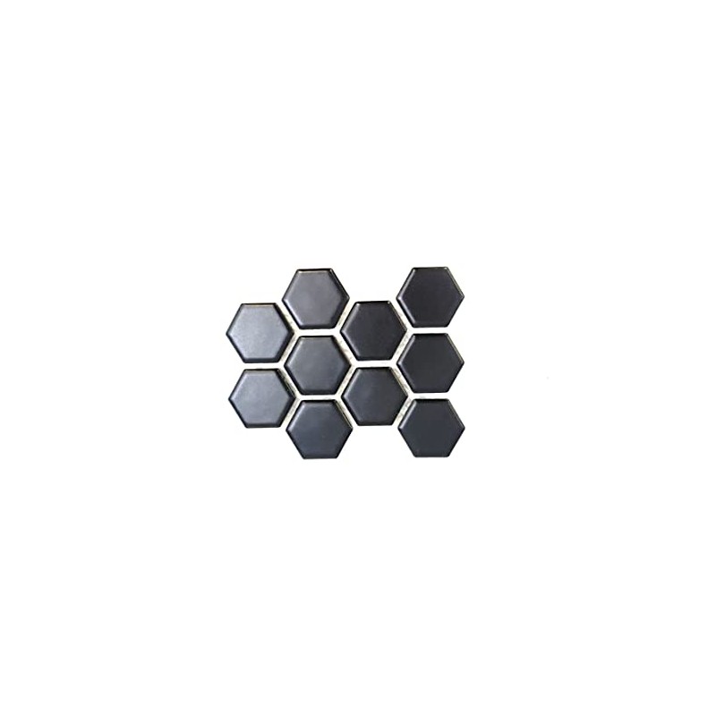 Splash Cascade 1" Hexagon Mosaic Tile (Black, Sample)