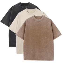 3 Pcs Oversized T Shirts for Women Casual Vintage Baggy Boxy Short Sleeve Cotton Tee Shirts Loose Fitting Tops