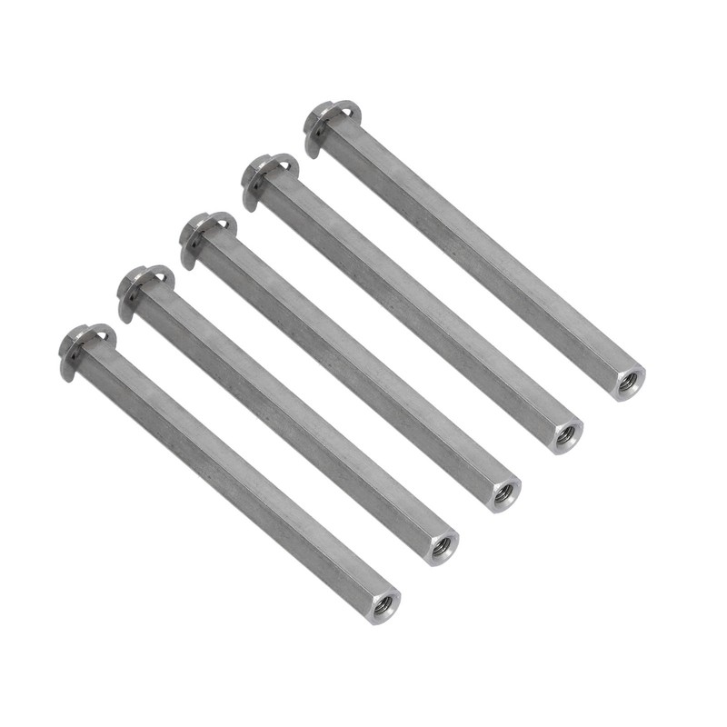 5Pcs Long Rod Nut Hex Coupling Female Threaded Straight Bar