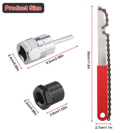 Foydream 3PCS Fahrrad Kettenpeitsche, Universal Kassettenabzieher mit Zahnkranzabzieher Kassettenfreilauf und Ritzelabnehmer, Ketten Peitsche Fahrradwerkzeug Set, Fahrrad Kassette Abzieher Werkzeug