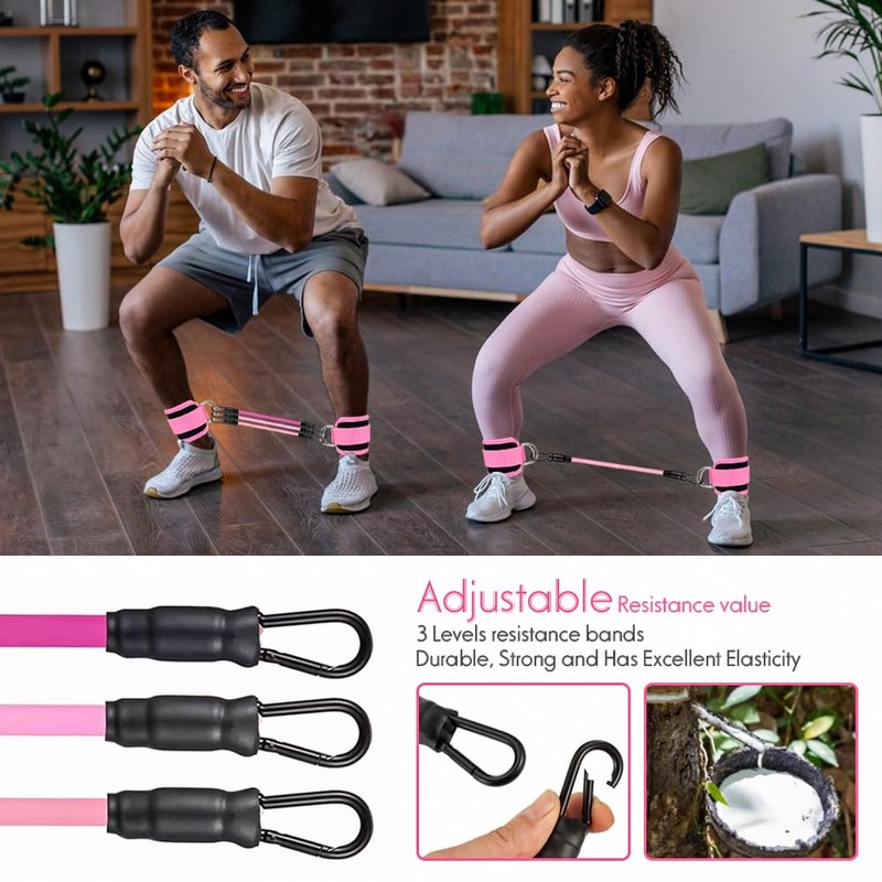 Sonicefit Ankle Resistance Bands with Cuffs, Ankle Strap with Exercise