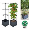 Sumloty 2 Pack Raised Garden Bed Planter Box with Trellis,