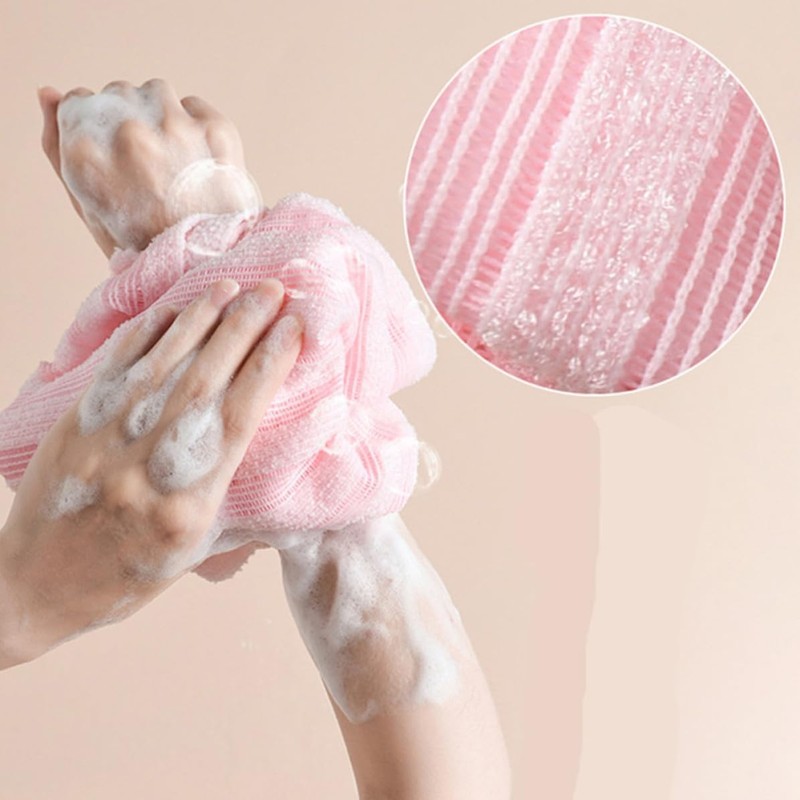 Toalla exfoliante corporal larga de poliéster 2 piezas GOOHOCHY