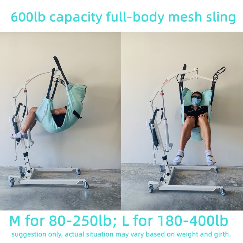 doudouX Patient Lift Sling, Universal Mesh Sling for Showering, M