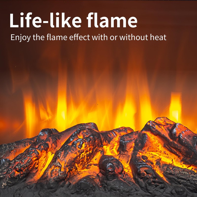 IInnoflame 17" Electric Fireplace Stove, Freestanding Fireplace Heater with Realistic