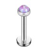 Ruifan 3mm Opal Jeweled Internally Threaded Stainless Steel Labret Monroe