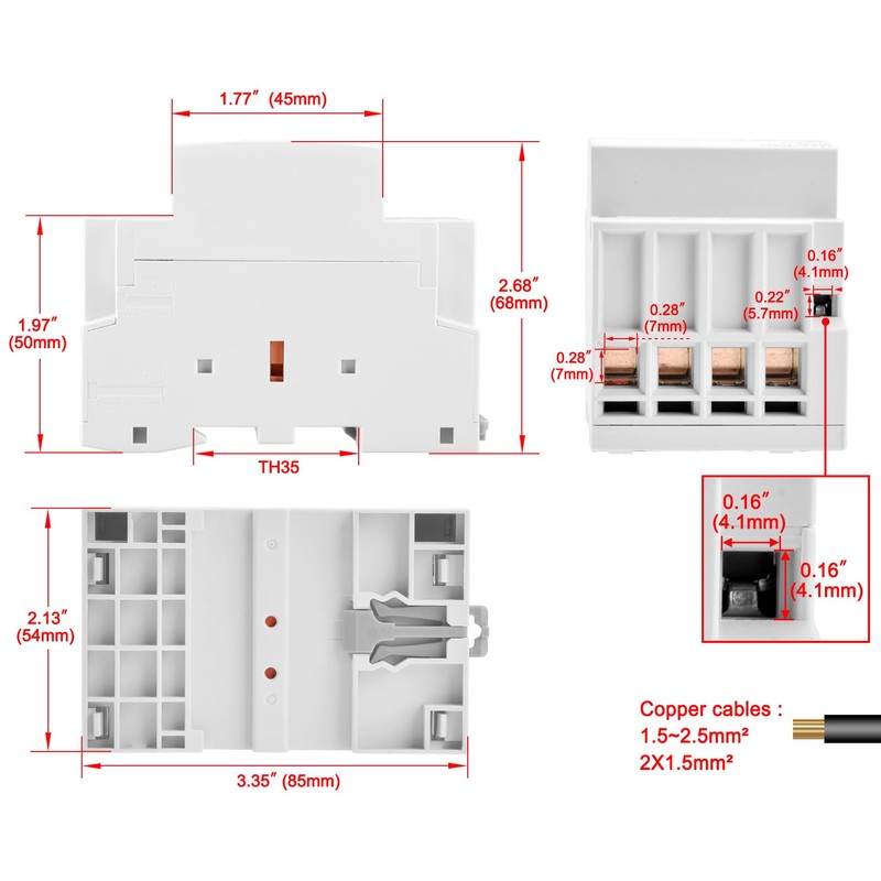 Heschen Household AC Contactor HSR1-63 4 Pole Four Normally Closed