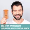Handcrafted Pear Wood Beard Comb for Men - Fine and