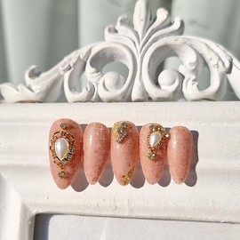 Antique Pearl Handmade Nail Tips - Almond / 앤틱 펄 수제네일팁 - 아몬드