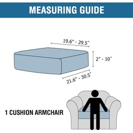 GERLNF Velvet Stretch Couch Cushion Cover Plush Cushion Slipcover for Chair Loveseat Sofa Cushion Furniture Protector Seat Cushion Sofa Cover (1 Cushion Armchair,Stone Blue)