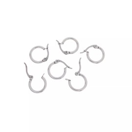 Unbranded Hoop Earrings - Stainless Steel - Lever Back 14mm - 2 Pieces 1 Pair - FD598