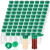Amyhill 100 Pcs Plastic Spice Bottles Spice Jars with Green