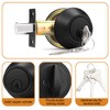 Probrico Black Single Cylinder Deadbolt,Keyed One Side,Residential Security Round Door