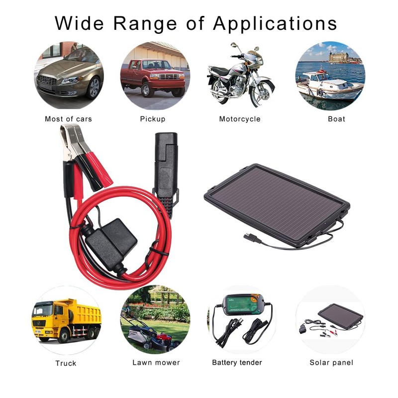 SAE to Battery Alligator Clip - KUNCAN 1.5FT 12V SAE