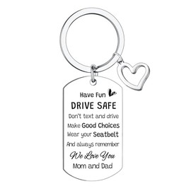 BESPMOSP Drive Safe Gifts for Teen Girls Boys Drive Safe Keyring Funny New Driver Gifts Drive Safe Keychain Stuff for Daughter Son Birthday Gifts Christmas Graduation Gifts Basket Ideas from Dad Mom