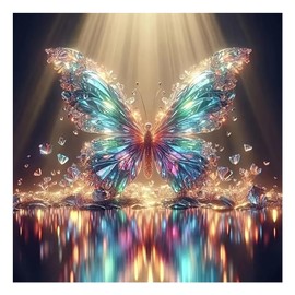FHBUBPUP Diamond Painting Kits for Adults, Glow Butterfly Diamond Art Kits for Beginners, 5D DIY Full Drill Round Gem Art, Paint with Diamond Beads Craft Christmas Home Wall Decor 12x12 inch