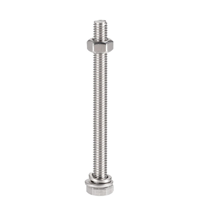 sourcing map M6 x 75mm Hex Head Screws Bolts, Nuts,
