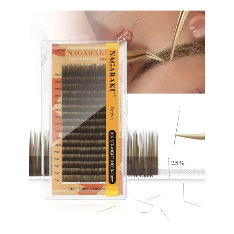 Extensiones De Cejas Nagaraku 0.07 Straight Mix 9 - 11mm