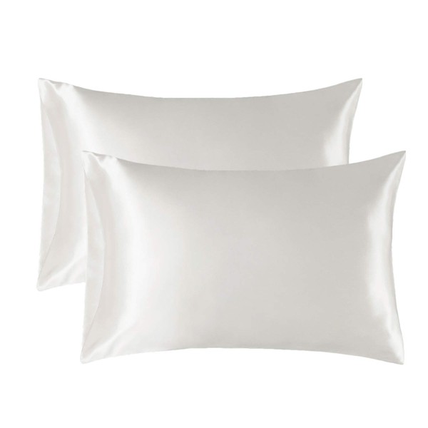 Bedsure Satin Pillowcase for Hair and Skin Queen - Ivory