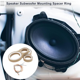 RATCHROLL 2 Set Universal Speaker Spacer Ring Adapter Dual Rings Waterproof for 1.2" for 3" with Acrylic Washers and Light Strip Brown Wood