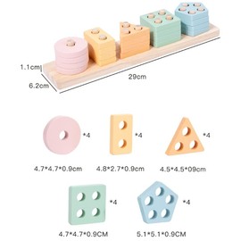 Wooden Toy Children's Toy Montessori Wooden Toy Sorting Macaron Pegboard Wooden Sorting Game Wooden Toy from 1 2 3 Years Wooden Sorting and Stacking Toy Geometric Building Blocks for Children