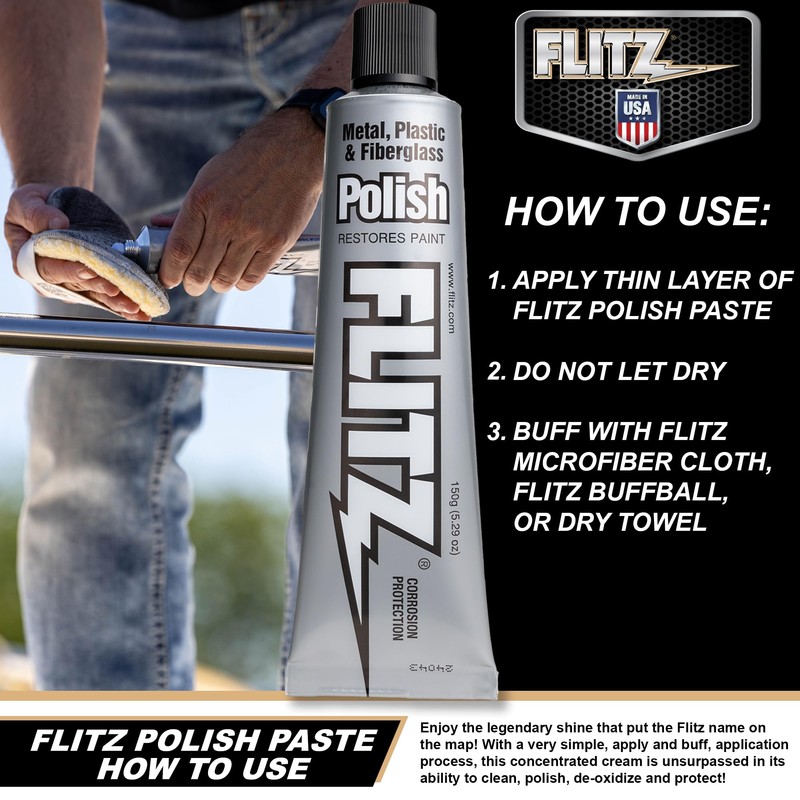 Flitz Multi-Purpose Metal Polish Paste - 5.29oz Tube of USA-Made