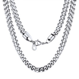 U7 Mens Silver Chain Necklaces Egirl Grunge Aesthetic Stainless Steel Chains Necklace for Men Teen Boys 22 Inch