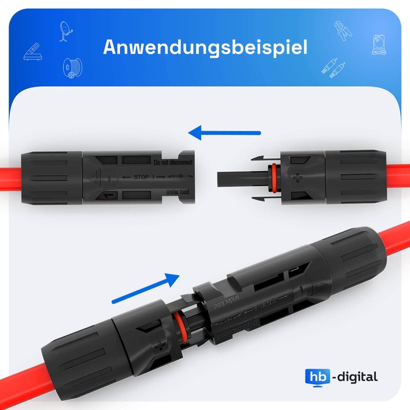 HB-DIGITAL Solar crimp set: 6x solar plugs for solar modules