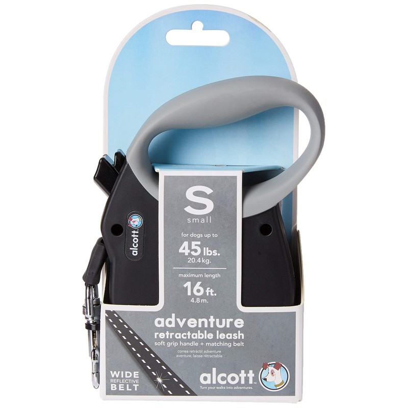 Alcott Adventure Retractable Dog Leash, Flat Belt with Reflective Stitching
