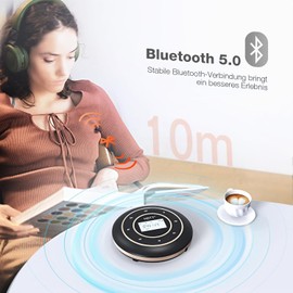 HOTT C105 Portable CD Player FM Transmitter Rechargeable Compact CD Player with Touch Buttons Backlit Display Black