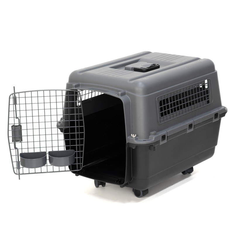 SportPet Designs Plastic Airline Approved Kennels Wire Door Travel Dog