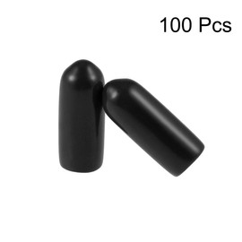 sourcing map 100pcs Rubber End Caps 4.5mm ID Vinyl Round Tube Bolt Cap Cover Screw Thread Protectors Black
