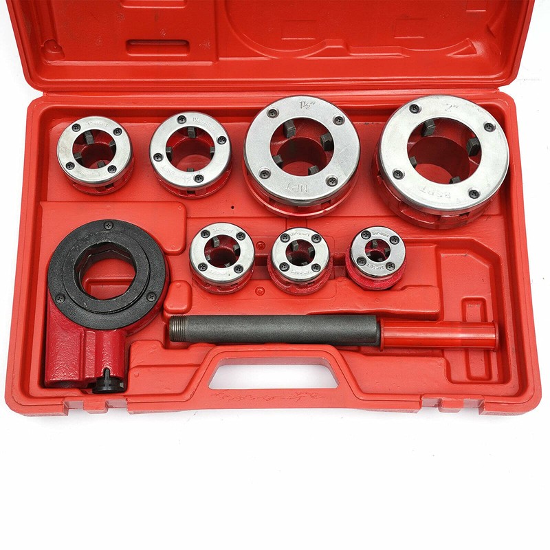 Ratchet Pipe Threader Kit, BSPT 7 Size Pipe Threader 3/8"
