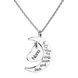 HOFOYA I Love You To The Moon and Back Nana Chain Necklace Jewelry Gift for Nana Christmas birthday Present for Women.