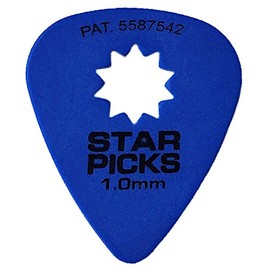 Star Picks Delrin - Púas para guitarra (1,00 mm, azul, 72 unidades, 30015)