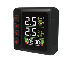 Motorcycle TPMS Tire Pressure Monitoring System,IP67 Waterproof Motorbike Tyre Temperature Alarm with 2 External Sensors,LCD & Time Display (MT001, 31786)