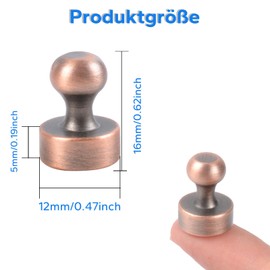 MIN CI Pack of 30 Neodymium Magnets, Strong Magnets Fridge 12 x 16 mm Magnets Hooks Small Magnets for Magnetic Board Brown Mini Magnets Round Whiteboard Magnet Strong Cone Magnets Pin Board for Home