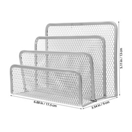 Operitacx Briefständer Dateispeicherhalter Zeitungsregal Organizer Für Schreibtischordner Desktop-datei-organizer Buchsortierer-organizer Aktensortierer Aktenhalter Buchhalter Silver Metall