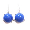Upcycled Blue Bubble Large Round Earrings
