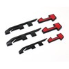 Xpipnns 4PCS Black Red Door Rear AT4 Yukon Emblems Letters