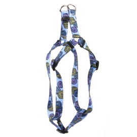 Yellow Dog Design Spirals Blue Step-in Dog Harness-Large-1" Wide and fits Chest Circumference of 25 to 40"