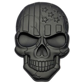 Teemous Skull Decals 3D Metal for Punisher Skull Car Side Fender Rear Trunk Emblem Badge Decals for Chrysler Grand Cherokee Wrangler Compass Cherokee,for Vehicle and Motorcycle (A Black)