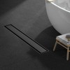 LISEEGO Linear Shower Drain 28 Inch Black, Brushed AISI 304