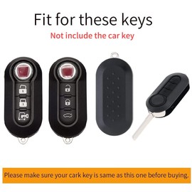 ontto Folding Car Key Case Suitable for Fiat 500 500C 500L 500X Qubo Panda Punto Lancia Ypslon Delta Grande Bravo Key Box Key Protector Key Cover 3 Buttons Red