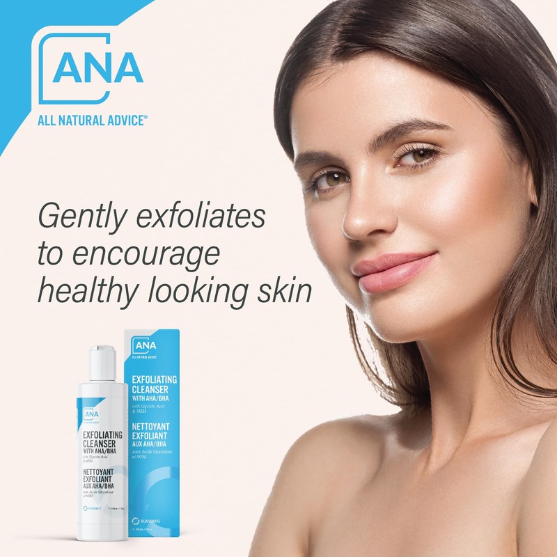 All Natural Advice Exfoliating Cleanser with AHA BHA, Rejuvenating Facial