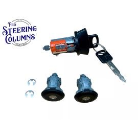 Ford 1996-1997 F-250 F-350 IGNITION & DOOR LOCK CYLINDER SET BLACK 2 KEYS MATCHED NEW