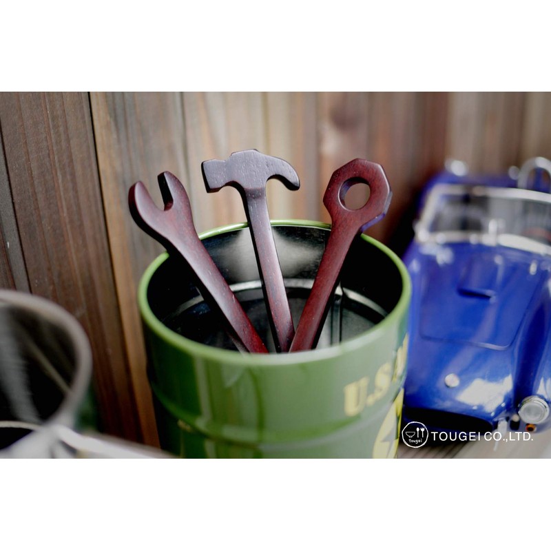 TOUGEI Gift Wooden Cutlery Set, Tool, Spoon, Fork, 6-Piece Dinnerware