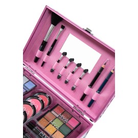 MYA Cosmetics Mya Bon Voyage Makeup Set with Eyeshadow, Blush, Gloss and Professional Brushes (White)