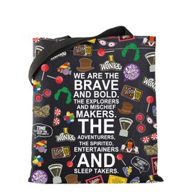 WSNANG Willy Musical Inspired Gift The Wonka Chocolate Factory Reusable Tote Bag Wonka Fans Gift Musical Lover Gift (Wonk TB-BL)