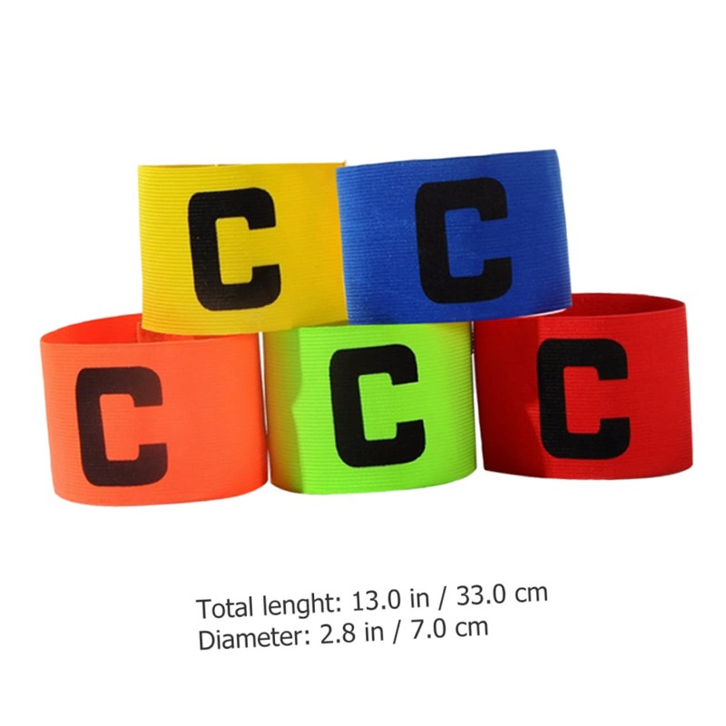 BIUDECO 5 Pcs Wear Resistant Captain Armbands for Soccer Arm